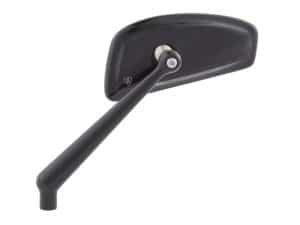 Black motorcycle mirror for bikes, Revelry Motorcycles Australia, premium quality, sleek design.