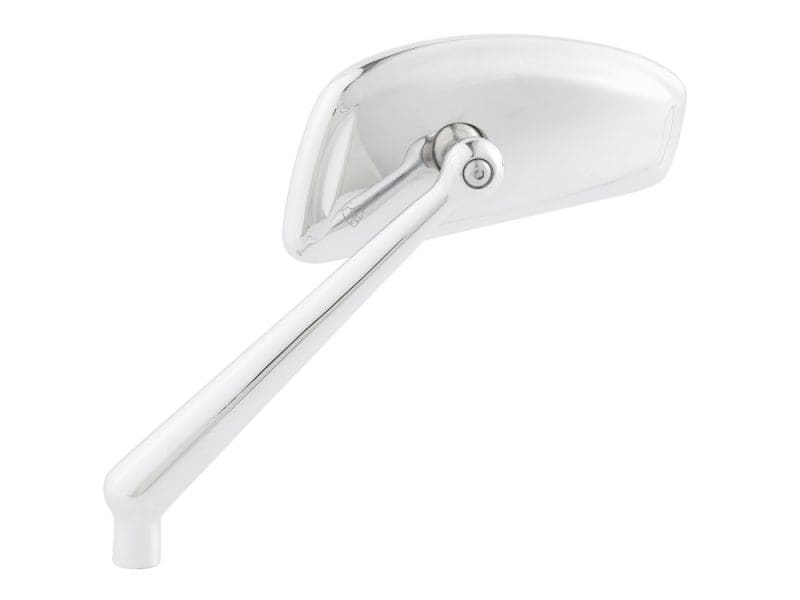 Polished chrome motorcycle side mirror for Revelry Motorcycles Australia.