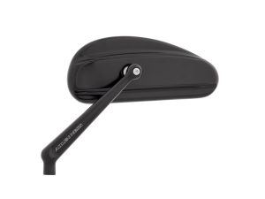 Lightweight black motorcycle side mirror for Revelry Motorcycles, stylish and durable.