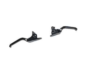 High-quality black motorcycle brake and clutch levers for Revelry Motorcycles.