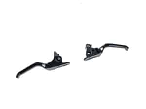 Black motorcycle brake and clutch levers for Revelry Motorcycles.