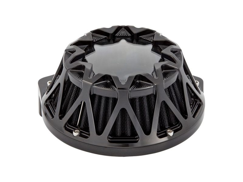 High-performance motorcycle air filter element for optimal engine airflow and filtration.
