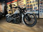 High-performance custom motorcycle on display at Revelry Cycles store in Australia.