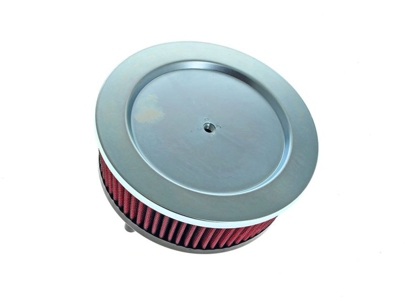 High-performance motorcycle air filter for Revelry Motorcycles.