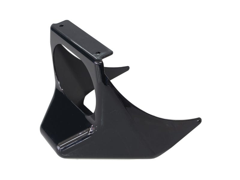 Aerospace black motorcycle windscreen shield for Revelry Motorcycles Australia.