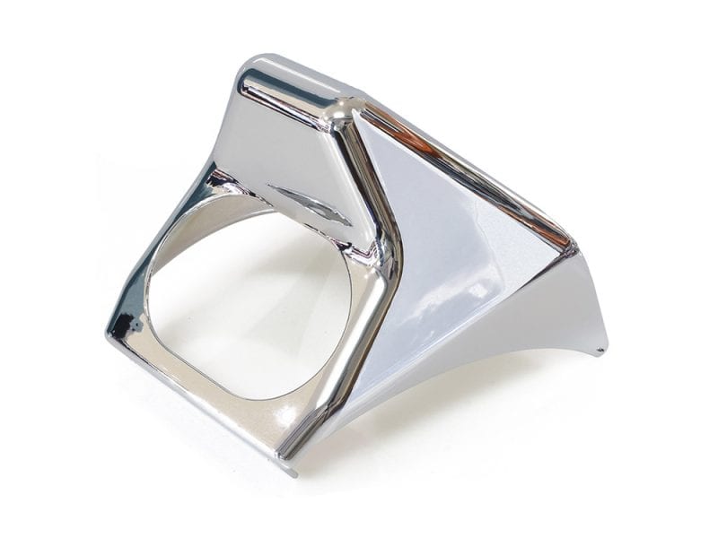 Shiny metallic motorcycle speedometer cover for Revelry Motorcycles Australia.