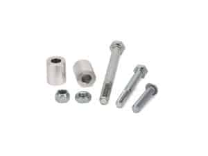 High-quality motorcycle hardware bolts and spacers for Revelry Motorcycles custom builds.