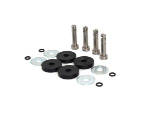 Prosthetic swingarm bushings and pins for motorcycle maintenance and repairs.