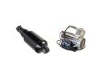 High-performance motorcycle shock absorber and electric motor for bike enhancements, ideal for custom motorbikes.