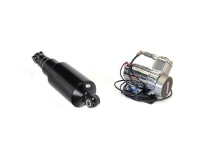 High-performance motorcycle shock absorber and electric motor for bike enhancements, ideal for custom motorbikes.