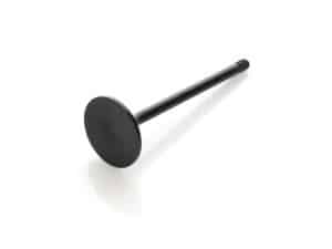 Black motorcycle engine valve for Revelry Motorcycles.