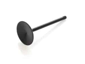 Black motorcycle engine valve for street bikes and custom motorcycles.
