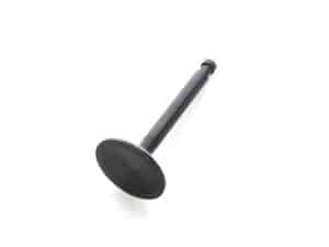 Vintage motorcycle engine valve, black, high-performance bike part.