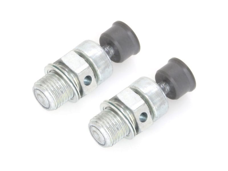 Compression Release Valves - Sold as a Pair. Overall Length = 1.080in. x Thread Length = 0.425in. High-performance motorcycle suspension damper bolts for Revelry Motorcycles.