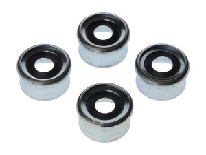 Rubber motorcycle suspension bushings for Revelry Motorcycles repairs.