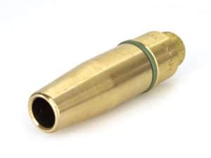 High-performance motorcycle fuel nozzle for Revelry Motorcycles.