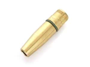 Brass motorcycle cylinder for vintage engine rebuilds.