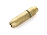 High-quality motorcycle part, precision-machined brass component for Revelry Motorcycles.