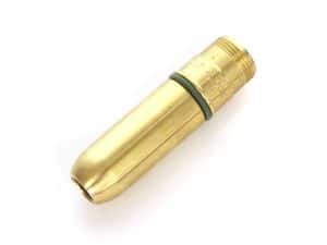 Brass motorcycle lock cylinder for secure ignition systems.