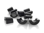 Black motorcycle engine piston clips for Harley Davidson and custom bikes.