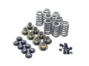 High-performance motorcycle engine valve springs and valve keepers for Revelry Motorcycles.