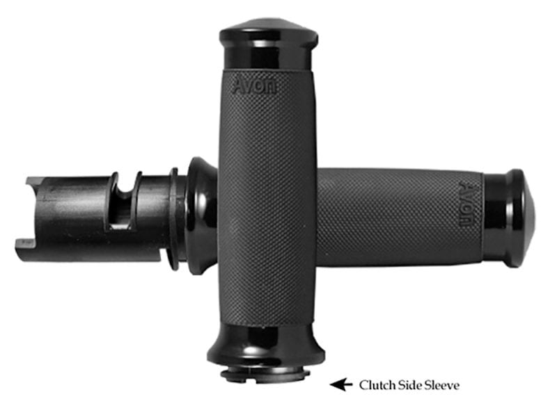 Custom Contour Handgrips - Black. Fits CVO Touring 2023up Industrial black motorcycle handlebar grips for Revelry Motorcycles enthusiasts.