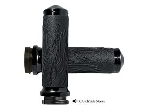 Rubber motorcycle handlebar grips for Revelry Motorcycles, durable and stylish.