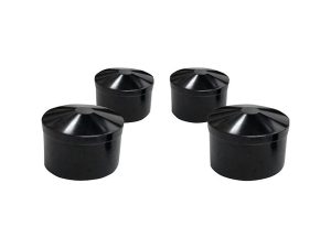 Rubber motorcycle handlebar end caps, black motorcycle accessories, Revelry Cycles.