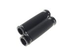 High-quality black bicycle handlebar grips for motorcycle and cycling enthusiasts.