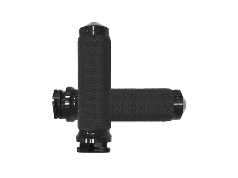 Small Memory Foam Handgrips - Black. Fits H-D with Throttle Cable. Rubber motorcycle handlebar grips for Revelry Motorcycles Australian riders.