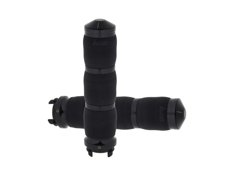 Heated Air Cushion Handgrips - Black. Fits Various Metric Models. Black motorcycle handlebar grips for Revelry Motorcycles.