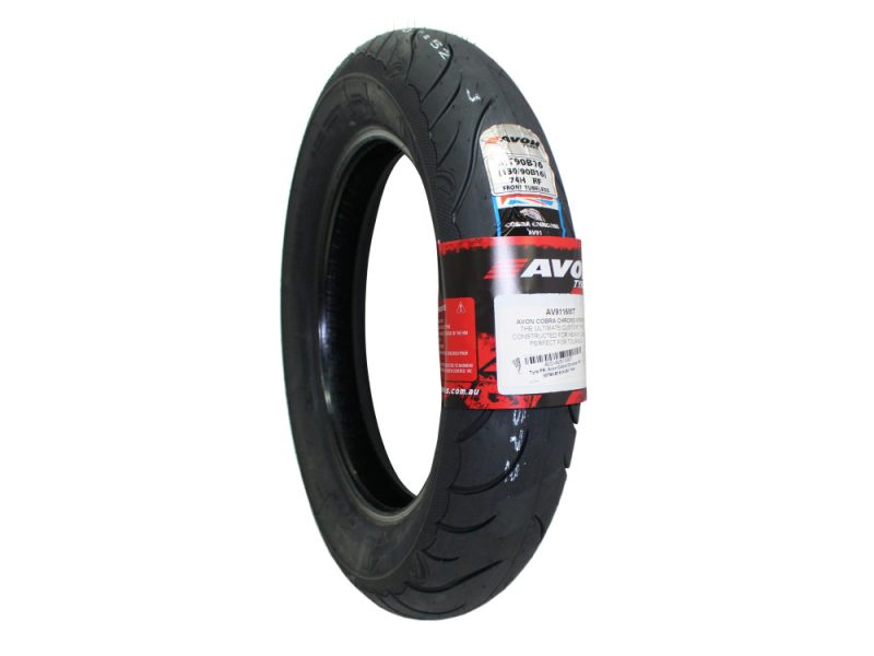 Avon Cobra Chrome 16in. Front Tyre. MT90-B16 AV91 74H. Avon Cobra Chrome motorcycle tyre for sporty street riding.