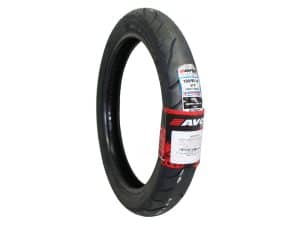 High-performance Avon motorcycle front tire for Revelry Motorcycles enthusiasts.