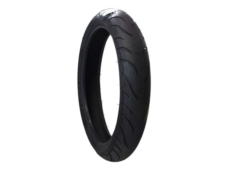 High-performance motorcycle tire for revelry motorbikes and custom cruisers.
