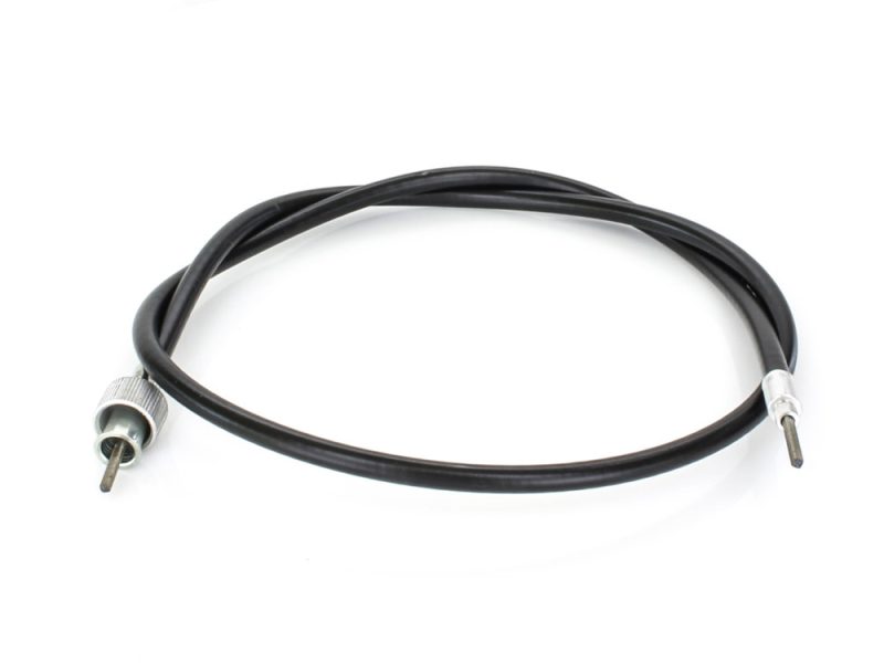 40in. Speedo Cable with 16mm Nut - Black Vinyl. Flexible motorcycle throttle or brake cable for Revelry Motorcycles.