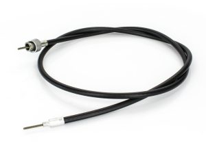 Flexible black motorcycle throttle cable for Revelry Motorcycles.
