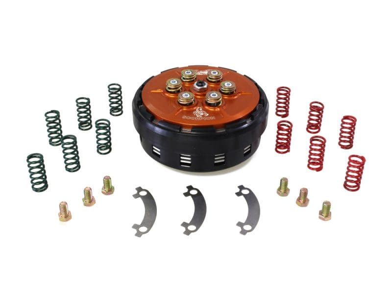 Complete Scorpion Billet Clutch with Basket. Fits Softail 2018up & Touring 2021up With Cable Clutch. High-performance motorcycle clutch upgrade with springs, bolts, and pressure plates for Revelry Motorcycles.