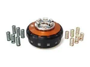 High-performance motorcycle clutch assembly with springs and aluminium components for Revelry Motorcycles.