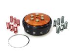 High-performance motorcycle clutch assembly with springs and hardware for Revelry Motorcycles.