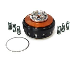 High-performance motorcycle clutch assembly with springs and components for Revelry Motorcycles.