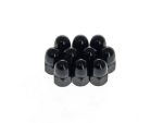 Black motorcycle wheel axle spacers for Revelry Motorcycles decorative accessories.