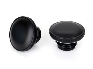 Screw-In Fuel Caps - Matte Black. Fits H-D 1982-1995.