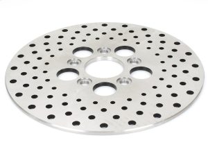 Aluminium motorcycle brake disc with ventilated design for enhanced performance.