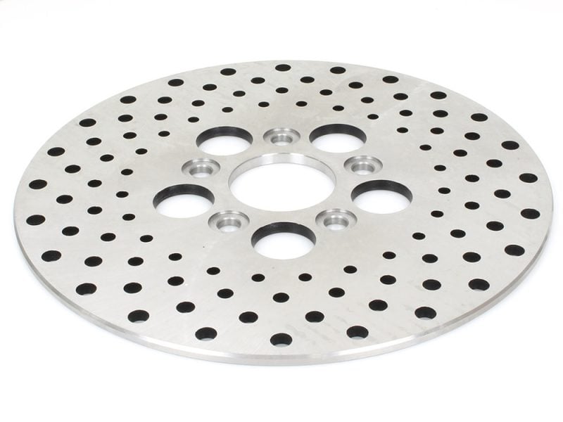 Aluminium motorcycle brake disc with ventilated design for enhanced performance.