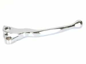 Shiny motorcycle clutch lever for Revelry Motorcycles.