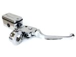 Chrome motorcycle clutch lever and master cylinder assembly, high-quality motorcycle parts.