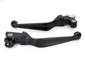 Black motorcycle brake and clutch levers for Revelry Motorcycles.