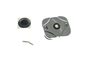 Aluminium motorcycle headlight protectors and mounting screws for Revelry Motorcycles Australian bikes.