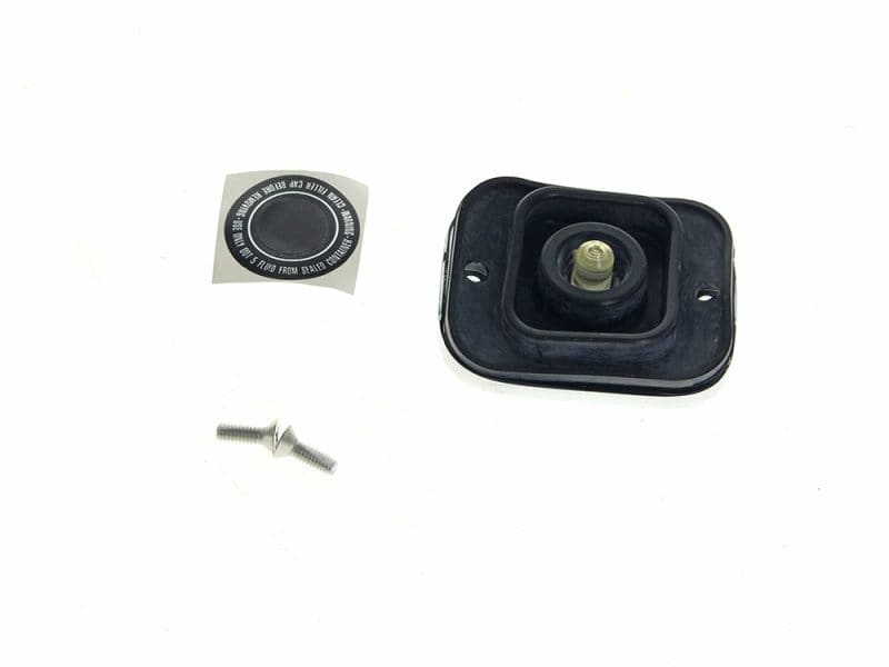 Motorcycle kickstand rubber pad and mounting hardware for Revelry Motorcycles.