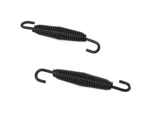 Heavy-duty black coil springs for motorcycle suspension repairs.